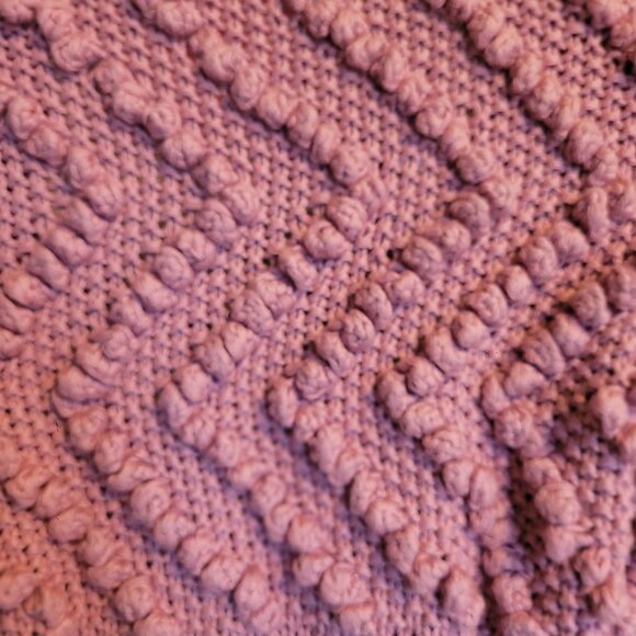 Y2K Lavender Rib-Tied Long Bobble Cardigan Vintage Fairycore XS Soft Girl - Picture 5 of 11